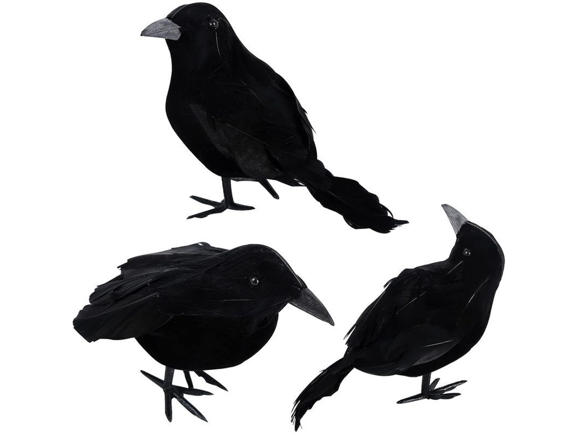 Piezas De Cuervos De Halloween Para Decoración De Fiestas En Interiores Y Exteriores, Jardín Y Hogar.