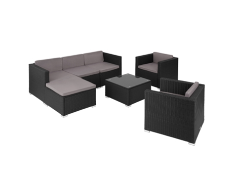 Conjunto De Ratán Lignano Con 2 Sillones TECTAKE