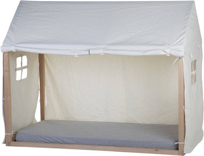 Funda Para Estructura casa 90x200 de childhome modelo blanco dosel con cortina en forma 210x100x150cm toldo marquesina cubierta cama mueble mobiliario dormitorio habitación 5420007152611 juegos accesorios