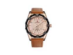 Reloj De Pulsera Naviforce Para Hombre, De Cuarzo Y Resistente Al Agua, Con Correa De Pu (oro Rosa).