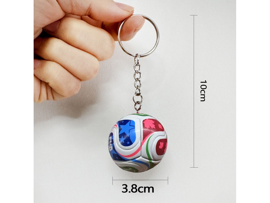 Lfengero Mini Balón Copa 2026 Canadá-méxico-ee.uu., 3,8cm, Cadena Metálica, Accesorio Coleccionable Para Hinchas De Fútbol.