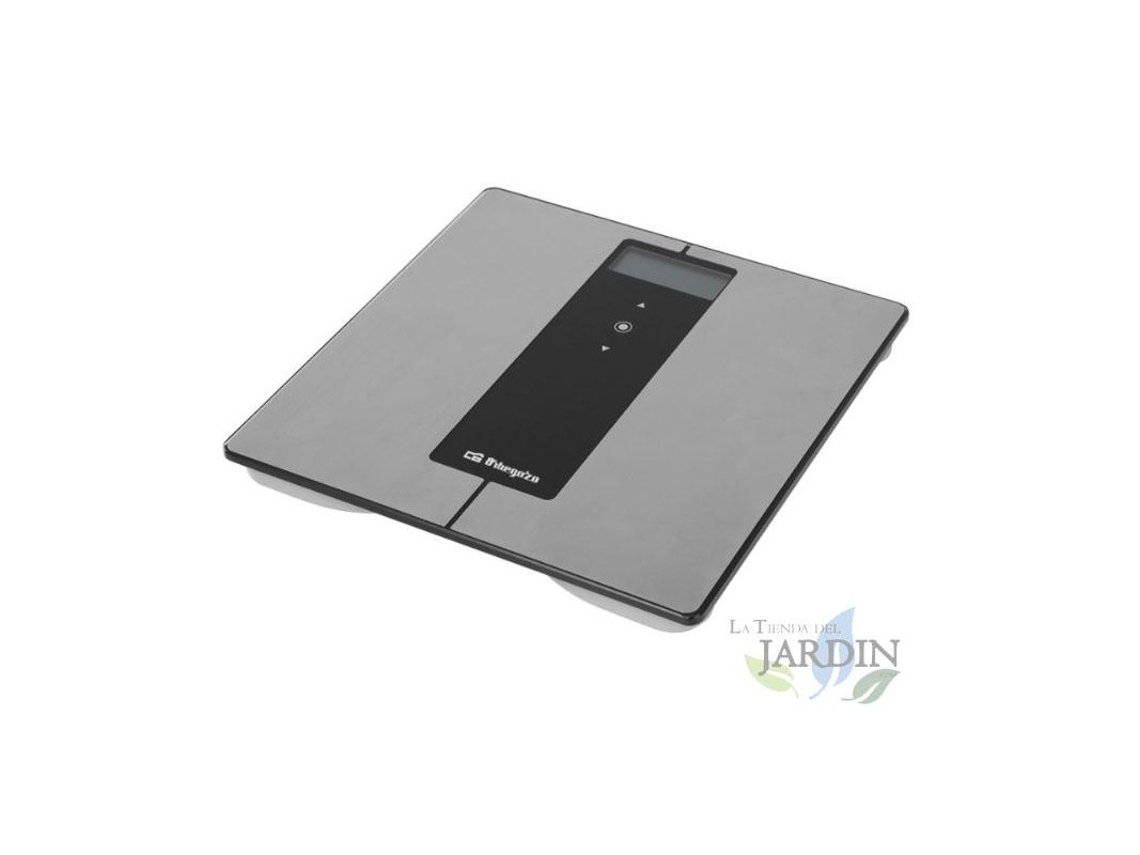 Báscula de Baño Electrónica ORBEGOZO Superficie de Acero Inoxidable Y Cristal Templado Capacidad Máx: 180 kg ORBEGOZO