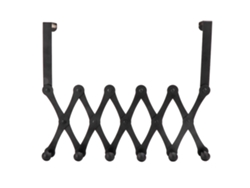 Gancho Telescópico Plegable De Acero Inoxidable Para Puerta Con 6 Ganchos Para Colgar Sombreros Y Mochilas.