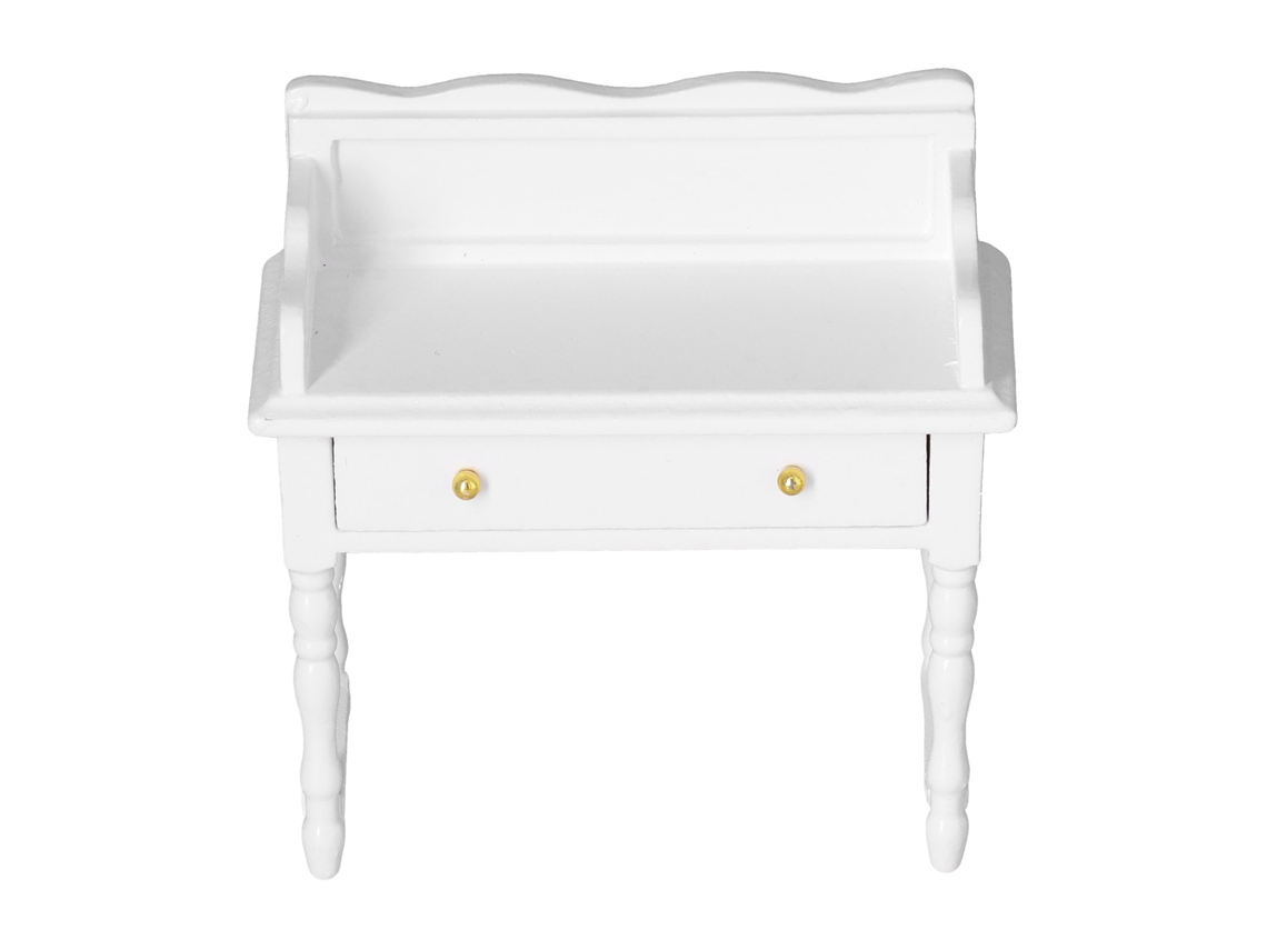 Ats-mesa Miniatsura Para Casa De Muñecas 1:12 Madera Viva Mueble Decoración Blanca Accesorio De Casa De Muñecas