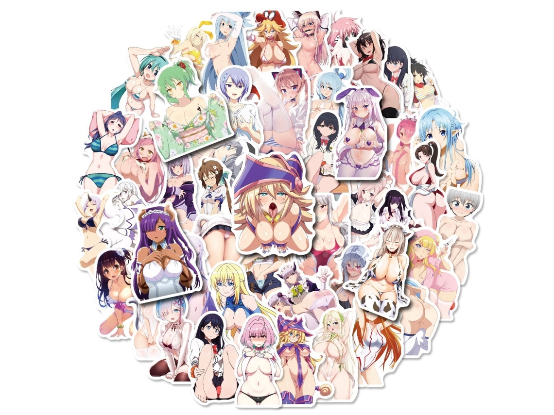 2026-50 Pegatinas De Chicas Anime Impermeables Para Portátiles Teléfonos Botellas Equipaje Cascos Skateboards Bp-0000191