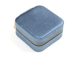 Organizador de Joyas Caja Portátil Joyas Espejo Múltiples Ideal RNEMITERY Azul (10x10x5cm)