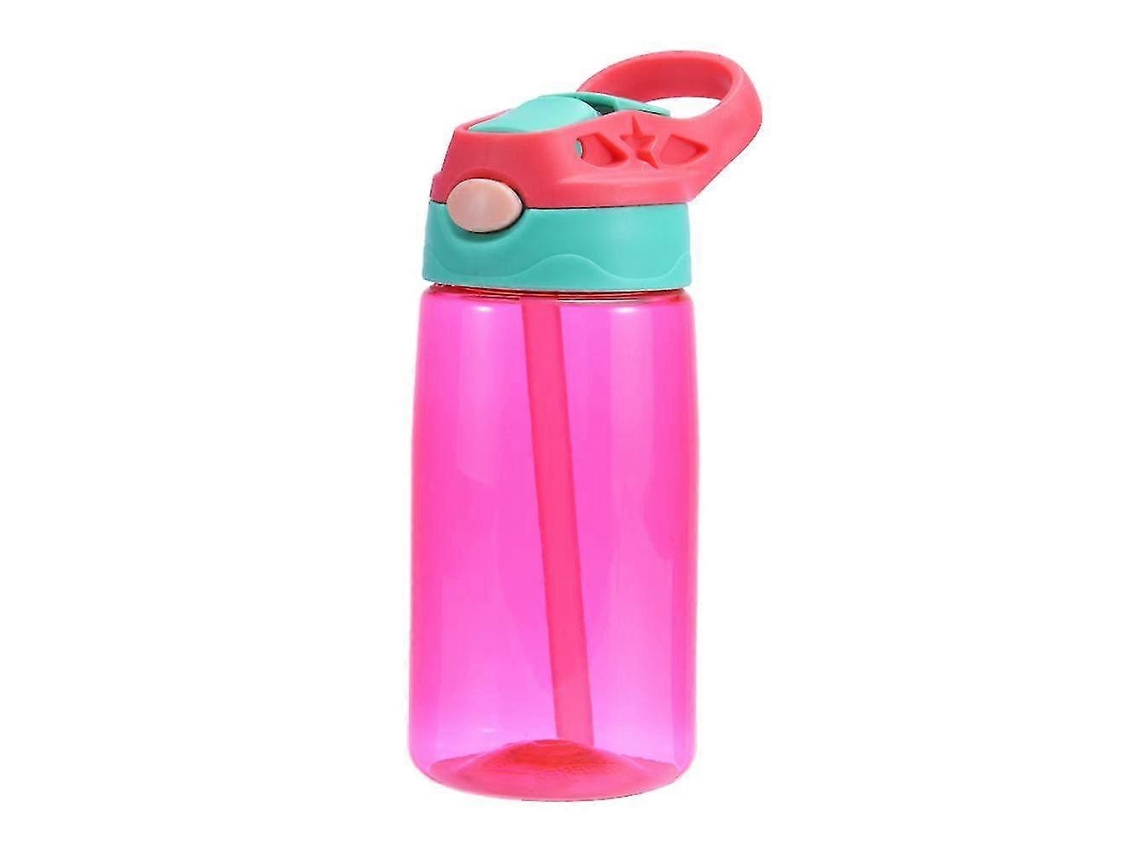 Botella de agua infantil con pajita, apta para lavavajillas y sin BPA. Color rojo. Rosewell.