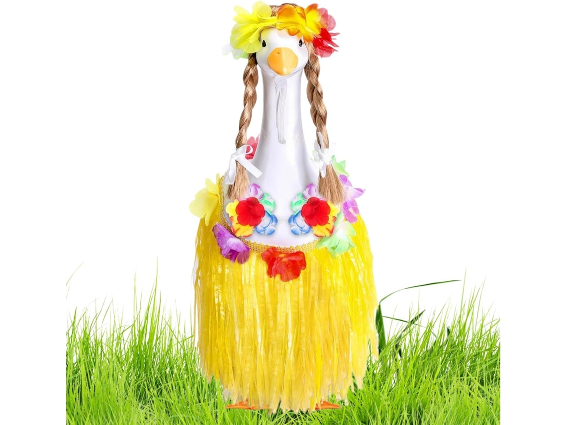Ropa Para Gansos Atuendo De Animal De Jardín Al Estilo Hawaiano: Accesorios: Bikini, Corona, Falda Para Vacaciones,