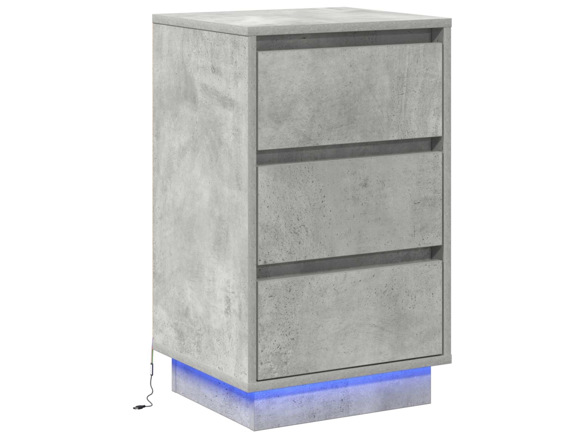 Maison Exclusive - Armario De Noche Con Cajón Gris Concreto 39 X 34,5 X 65 Cm