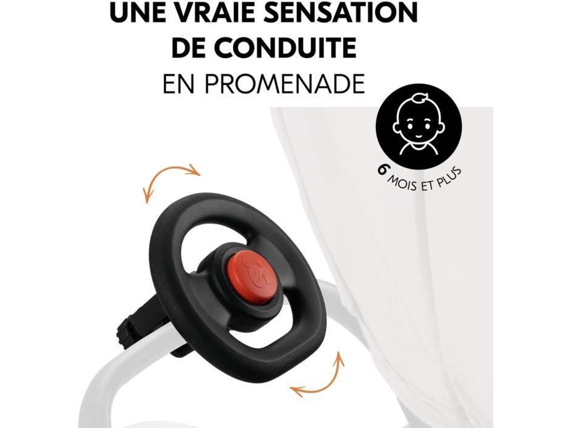 Volante para cochecito Hauck con bocina para niños de 6 meses en adelante, color negro