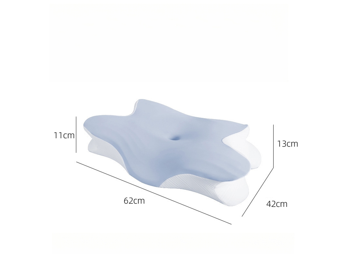 Almohada Para El Cuello Ergonómica De Seda Helada Transpirable Con Espuma Viscoelástica Para Dormir (azul) Cuich