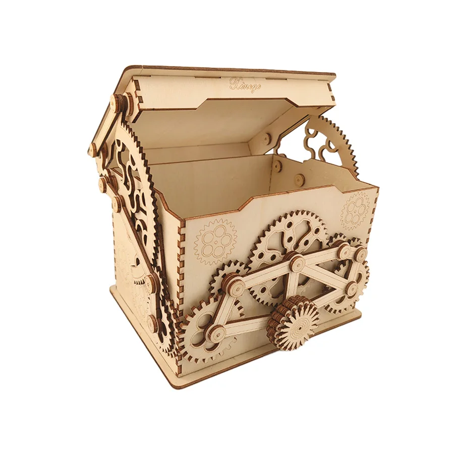Exquisito Modelo De Caja De Madera, Kit Avanzado De Montaje De Rompecabezas 3d