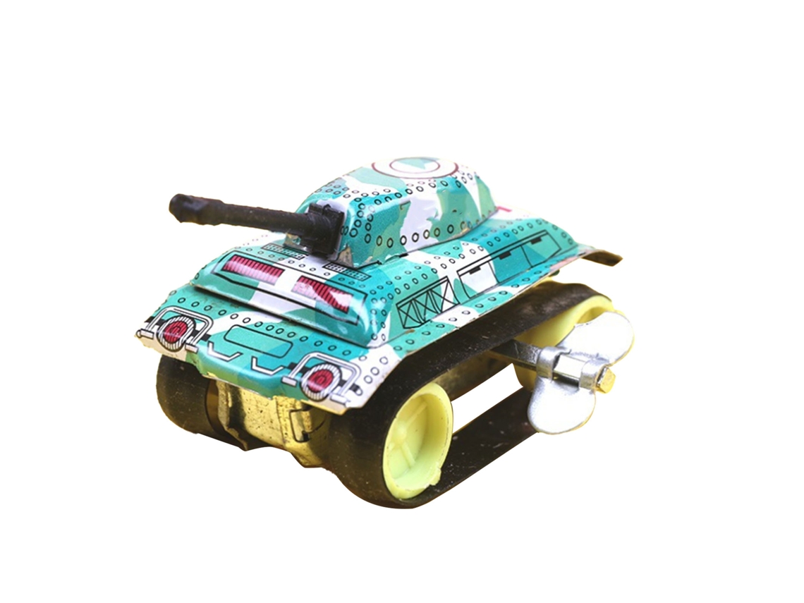 Brinquedo De Tanque De Ferro Com Mola Pequeno Carro Wind Up Para Crianças Educativo