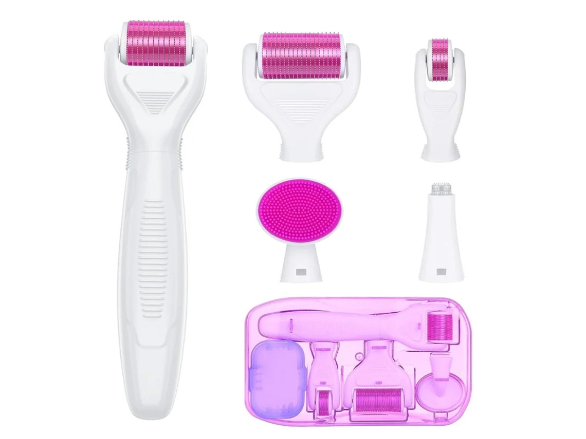 Rodillo de microagujas para rostro y cuerpo, 6 en 1, de titanio, 300 y 720 agujas, 0,2 Yizhood