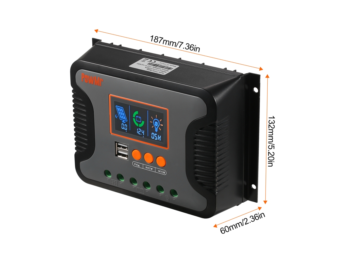 Controlador De Carga Solar Pwm 80a 12v-48v Usb