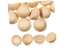 Juego de 40 semiesferas de madera vacías, cuentas naturales para manualidades. SFUSHOS