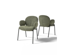Sillas De Comedor Goeurvant 1235(pack De 2, Verde, Tela)
