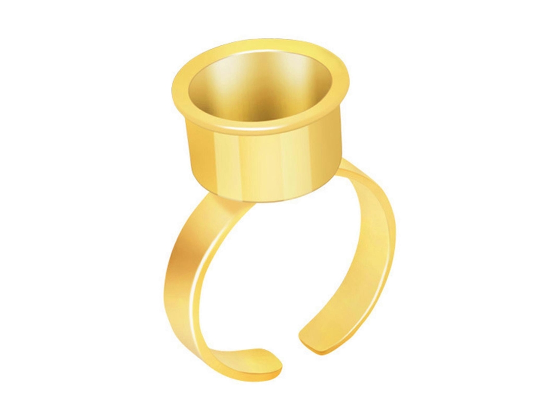 Soporte para anillos de pegamento para uñas, soporte para anillos de pegamento para extensiones de pestañas, soporte para anillos de tinta adhesiva dorada Hengrongshen
