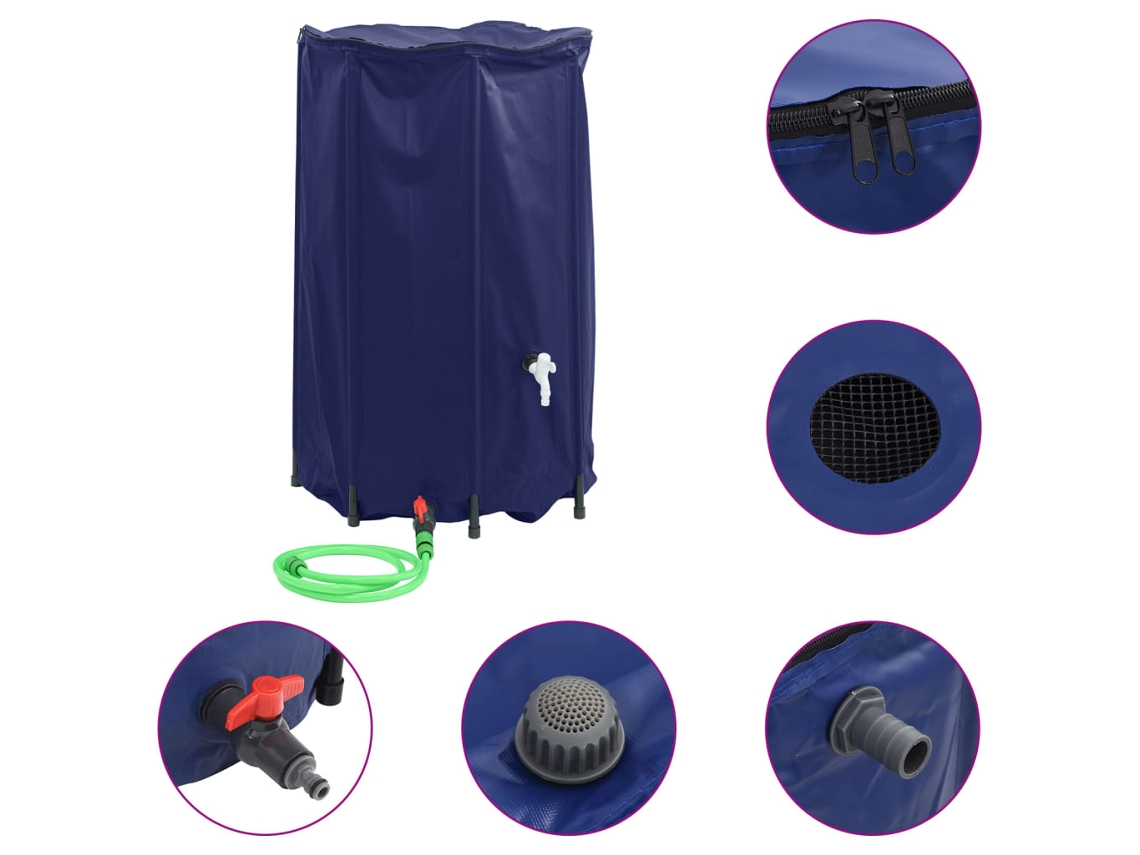 Depósito de agua plegable con grifo 500 L PVC MAISON EXCLUSIVE