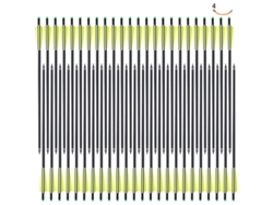 Flechas de carbono, material de carbono mixto, punta de flecha extraíble, 48 piezas de 20 pulgadas, color amarillo OEM