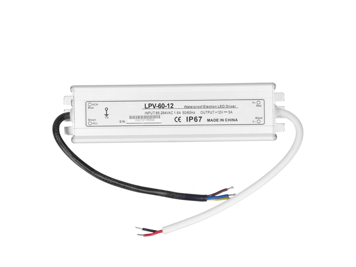 Driver Led Berm Lpv-60-12 Fuente De Alimentación Impermeable 12v 60w Aluminio Para Iluminación