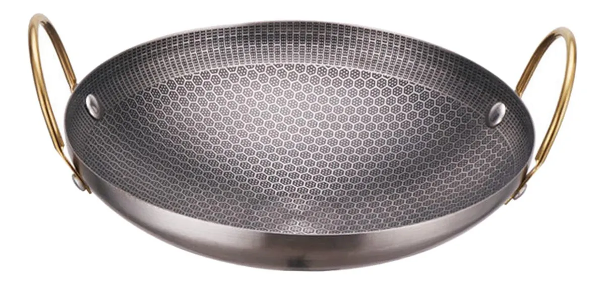 Sartén wok de acero inoxidable de 10 pulgadas, utensilios de cocina vayotoy