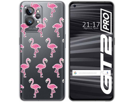 Carcasa para Realme GT 2 Pro 5G TUMUNDOSMARTPHONE Dibujos Transparente Flamenco Multicolor