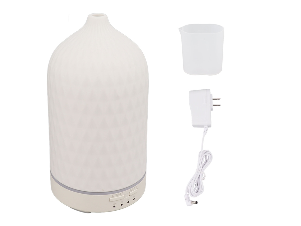Difusor De Aceites Esenciales Ultrasónico De Cerámica Con Humidificador, Vapor Frío Y 7 Luces Led Para Uso Doméstico.