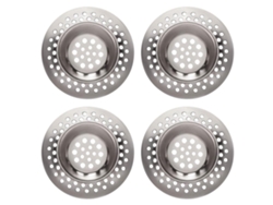 4 Coladores De Fregadero De Acero Inoxidable Con Tapa, Para Cocina, Baño Y Lavandería.