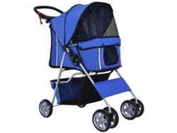 Cochecito Plegable Ligero Para Perros En Color Azul.