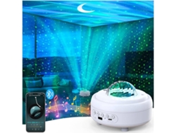 Proyector Galaxy con altavoz Bluetooth, luz nocturna y proyector de estrellas para dormitorio, 8 modos de luz (blanco)