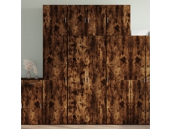 Aparador Alto | Mueble De Comedor | Buffet Alto Madera De Ingeniería Roble Ahumado 80x42,5x249 Cm Wsd53593