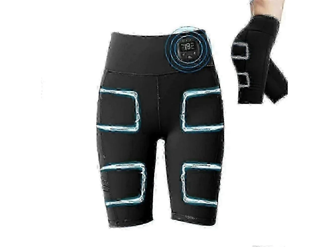 Pantalones de masaje Rosewell con estimulador muscular EMS, pantalones cortos de yoga inteligentes para adelgazar, carga USB