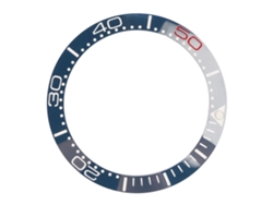 Inserto De Bisel De Cerámica Para Reloj De 38 Mm, Pieza De Repuesto Con Dígitos Rojos Y Base Azul.