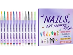 Lot De 12 Stylos À Vernis À Ongles Gel À Secado Rápido Para Filles, Dibujos