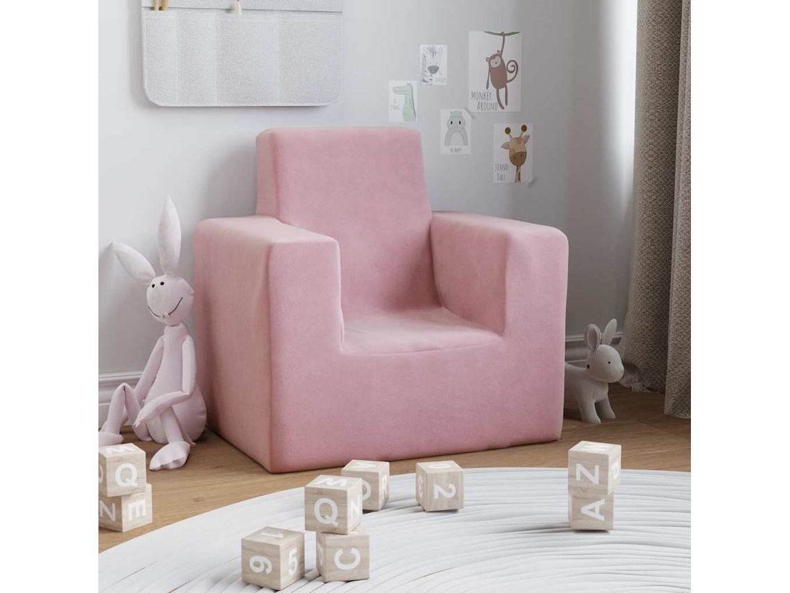 Sofá Para Niños | Sofá Infantil Felpa Suave Rosa Wsd240587