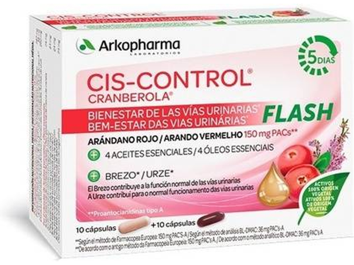 Aceite Essencial ARKOPHARMA Cis-Control Cranberola Flash (20 cápsulas)