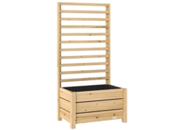 Macetero Elevado De Madera Con Enrejado, De 60x39x120 Cm, Con Drenaje Natural.