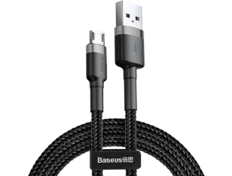 Cable de Carga BASEUS CAMKLF-CG1880366 (USB y MicroUSB - 2 m - Negro)