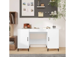 Escritorio madera contrachapada blanco brillante 140x50x75 cm