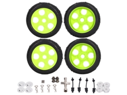 4 Neumáticos Y Llantas Rc Para Traxxas Slash 1/10 Short Truck, Kit De Repuesto De 5 Agujeros, Color Negro Y Verde.