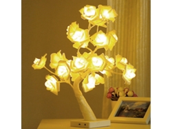 Lâmpada De Bonsai De Rosa Para Mesa 24 Led Bateria Ou Usb Luz Decorativa Quarto Sala De Estar