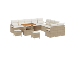 Maison Exclusive - Conjunto De Sofá De Jardín Con Cojín 13 Pcs Beige Y Crema