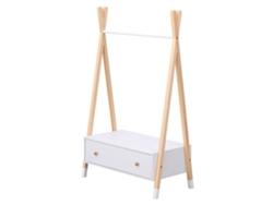 Perchero Blanco De Madera Con Cajón Para Niños Lou