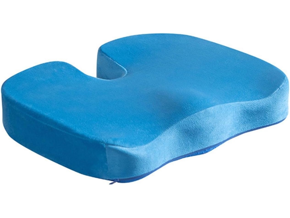 Cojín De Espuma Viscoelástica Para Silla De Oficina, Alivia El Dolor De Coxis, Azul Gertiz