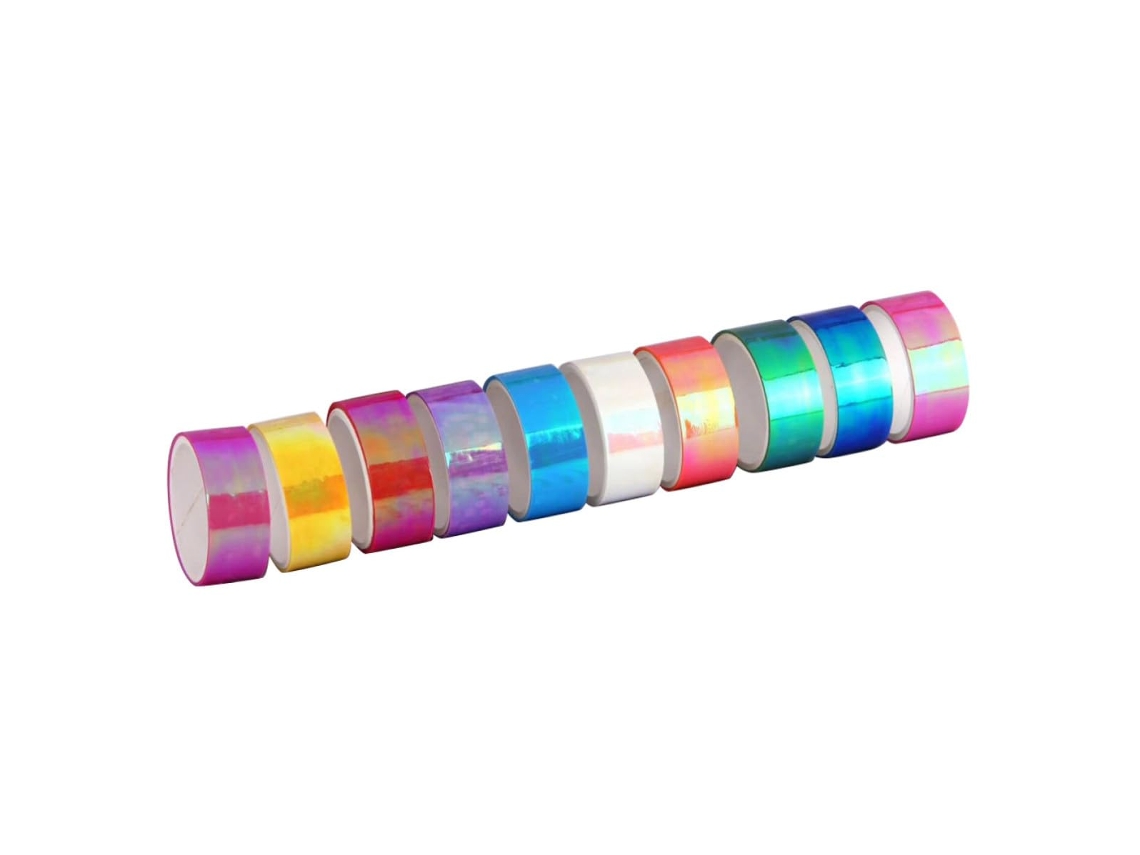 10 Rollos De Cinta Adhesiva Pe Brillante