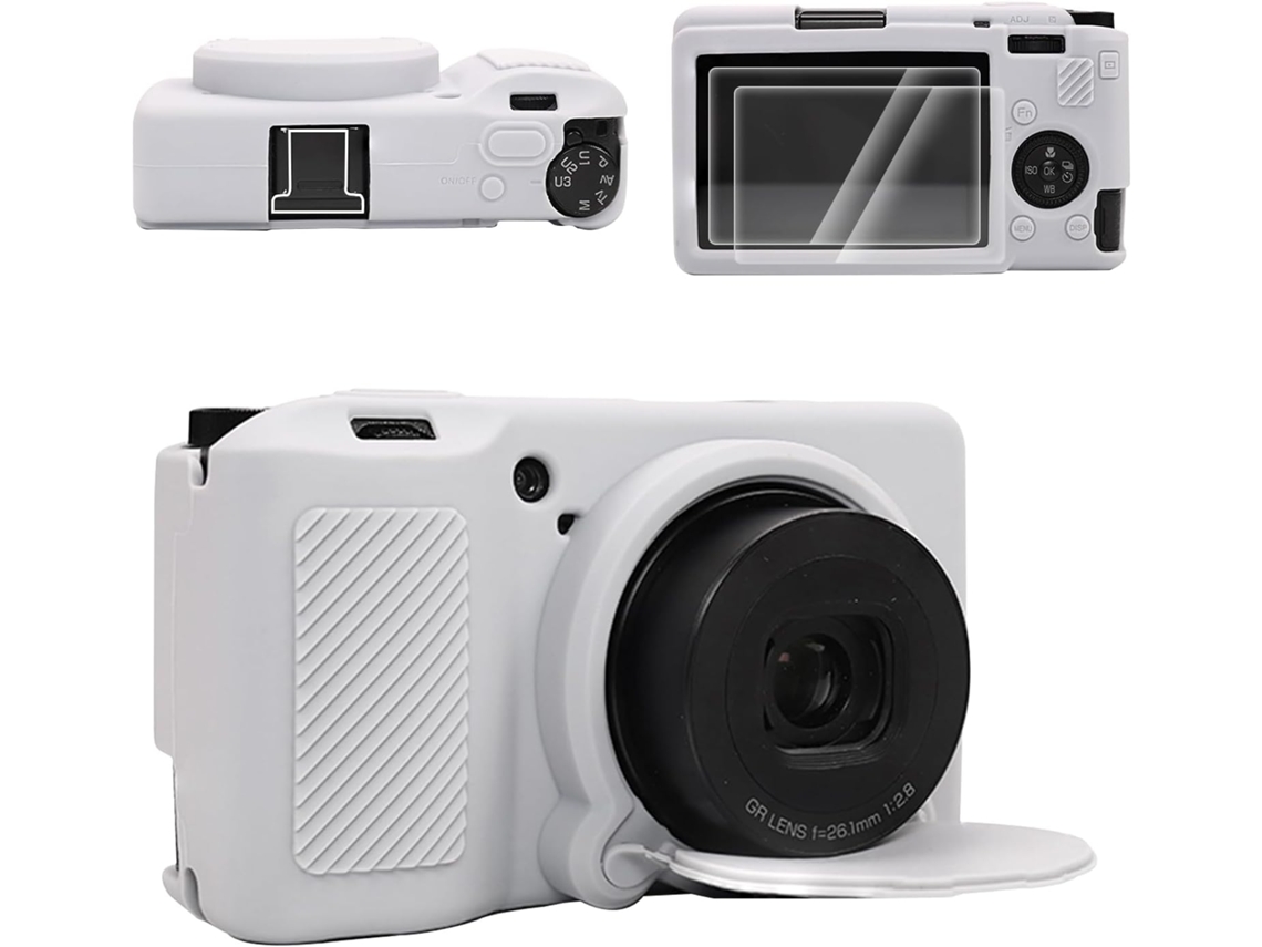 Funda EIFSON para Ricoh Griii/griiix, con protector de pantalla y tapa de lente extraíble (compatible, gris)