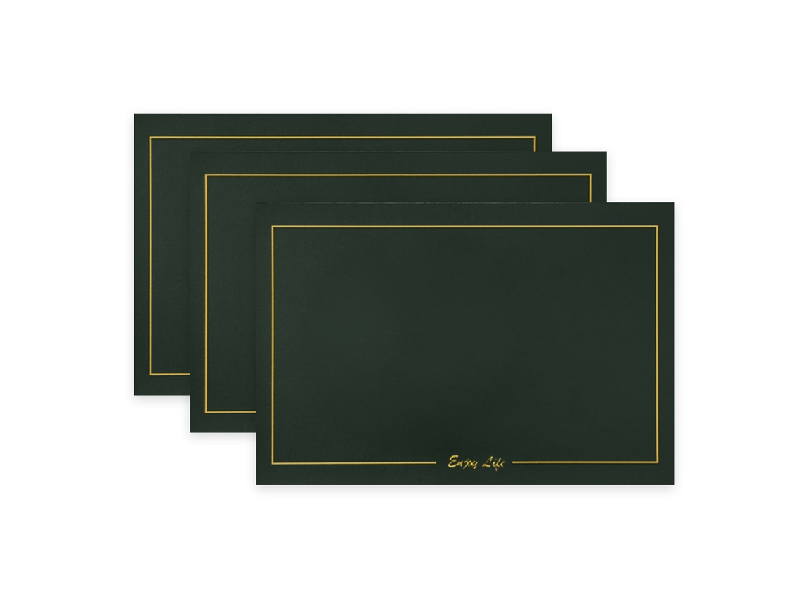 Elegante protector de mesa, manteles individuales impermeables, juego de 3, de piel sintética gruesa, antideslizantes y resistentes al calor para cocina.