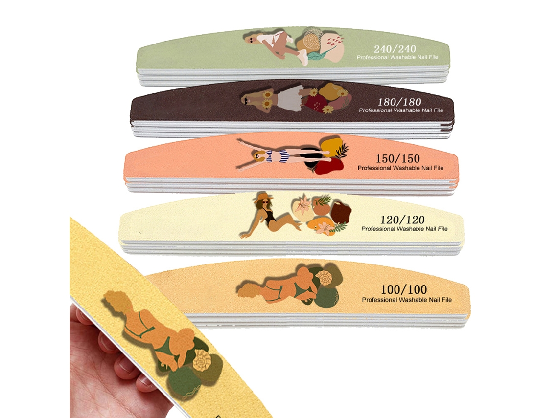 Kit de limas y bloques de uñas, con granos 100/120/150/180/240 NEVEANCE