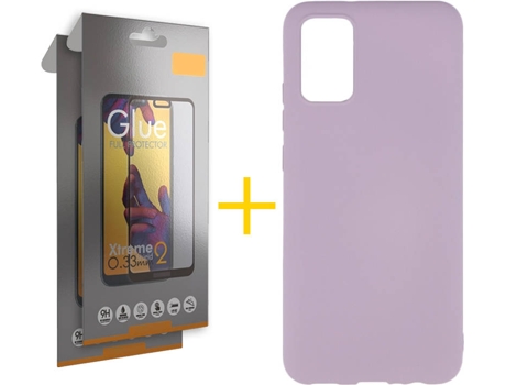 Kit Funda + Protector de Pantalla Samsung A02s SKYHE Cristal Templado 3426 Morado